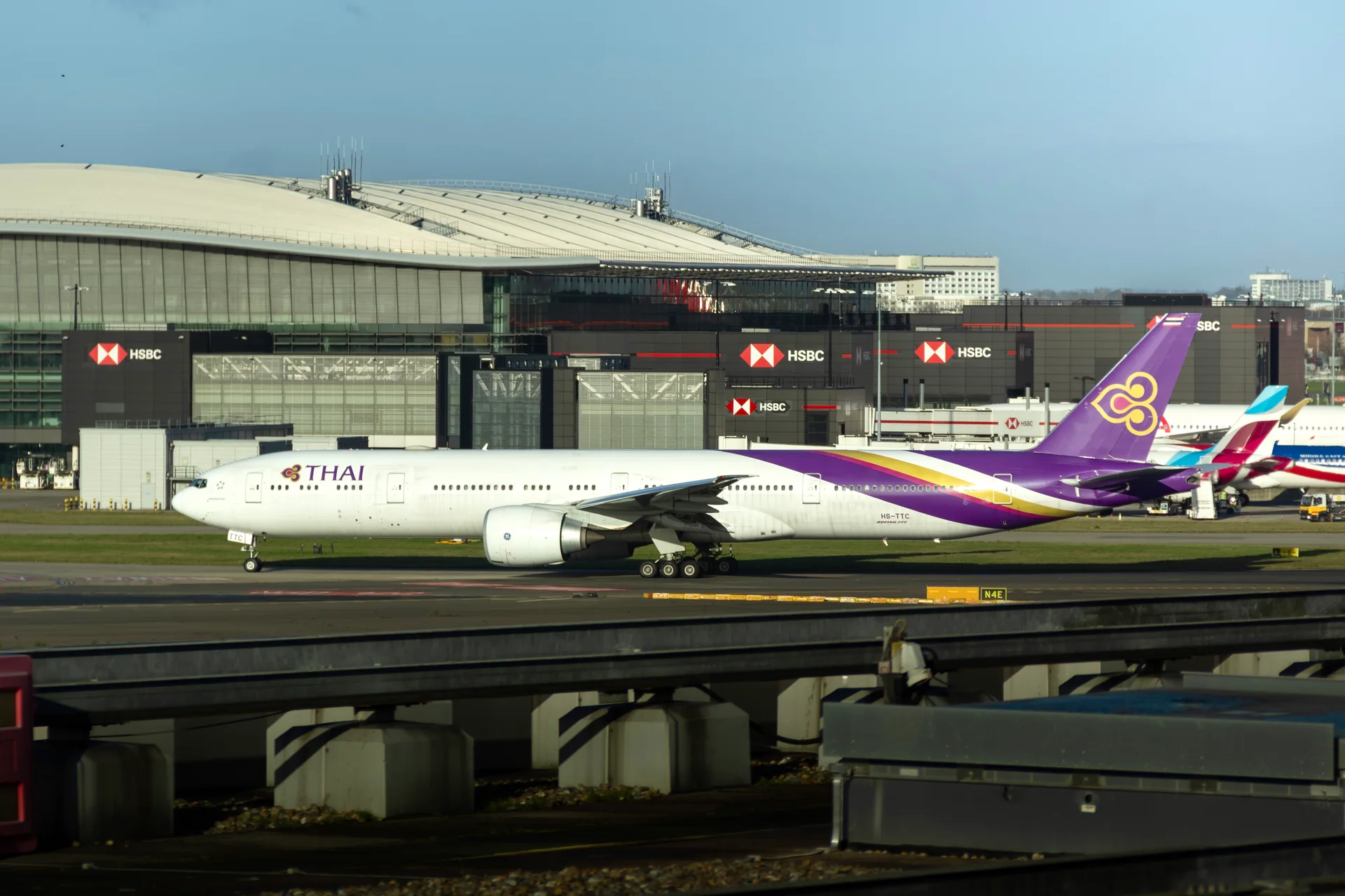 Thai aircraft on the taxiway