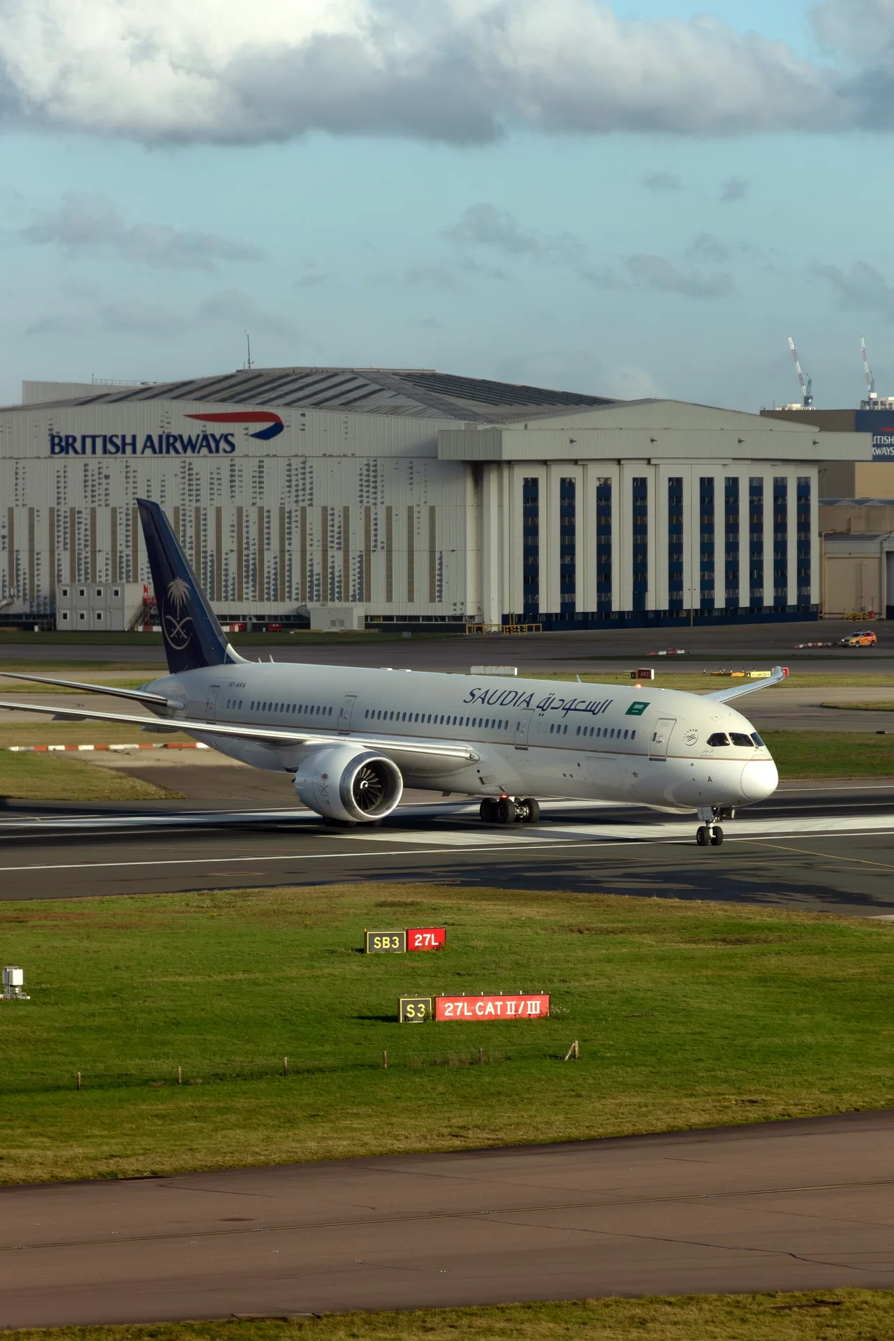 Aircraft crossing the airfield