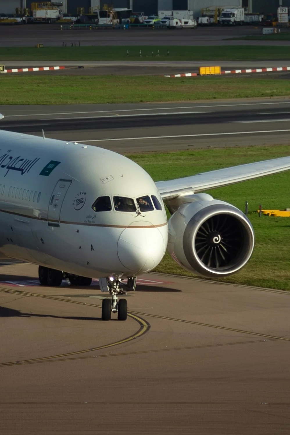 Aircraft nose in afternoon light