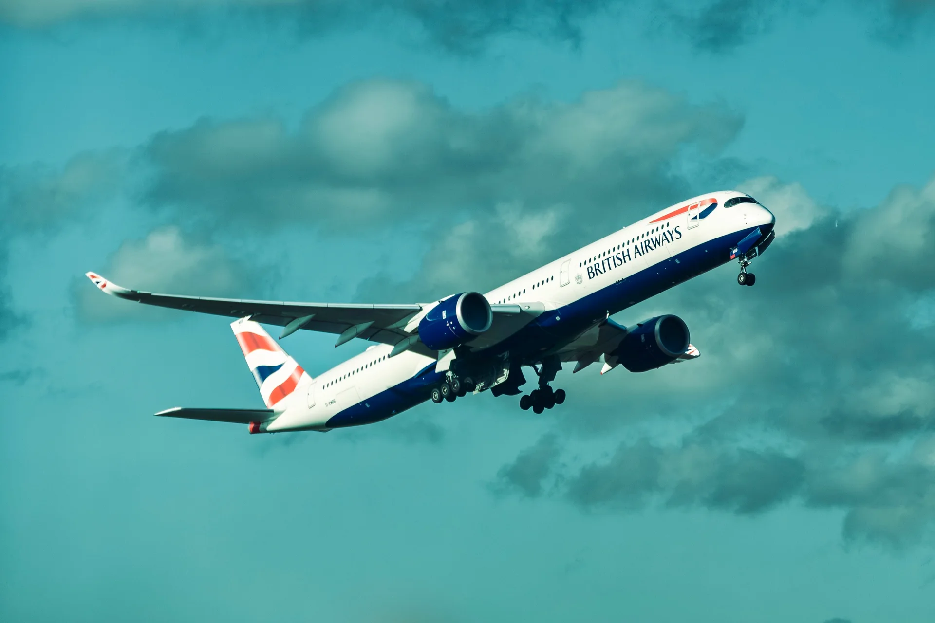British Airways climbing into cloud